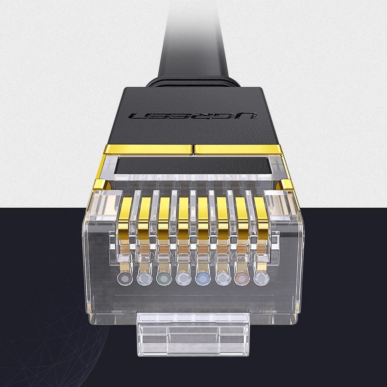 Network Cable UGREEN NW106 Flat, UTP, Cat7, 3m, Black 