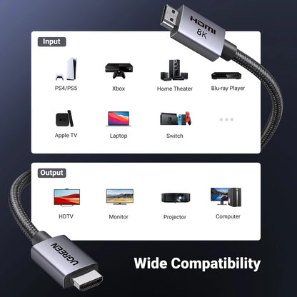 UGREEN HD171 Video Cable, HDMI - HDMI, 8K, 2m, Black