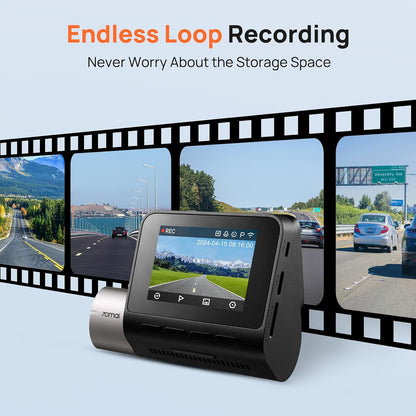 70mai Dash Cam A510 Car Camera, 3K, GPS, Wi-Fi, 2-inch Display 2AOK9-A510