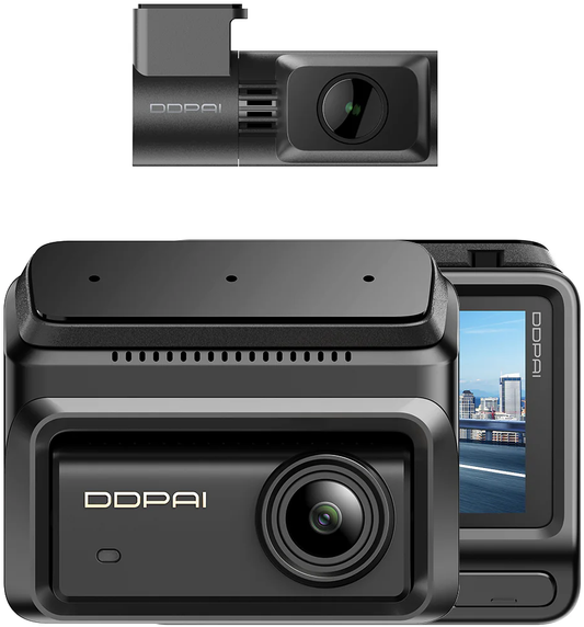 DDPAI Z90 Dual Front and Rear Car Camera, 4K, 64Gb, Wi-Fi, GPS, 3-inch Display