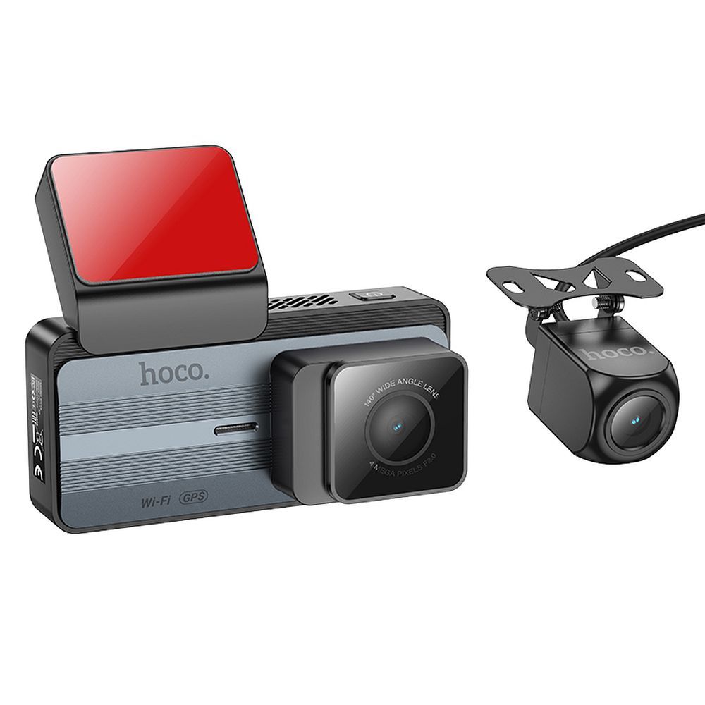 HOCO DV12 Front and Rear Car Camera, 2K, Wi-Fi, GPS, 3.69inch Display