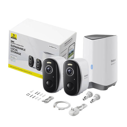 Baseus N1 Plus Surveillance Camera, Wi-Fi, 2K, IP67, Outdoor, Set of 2 pieces S0TY002131