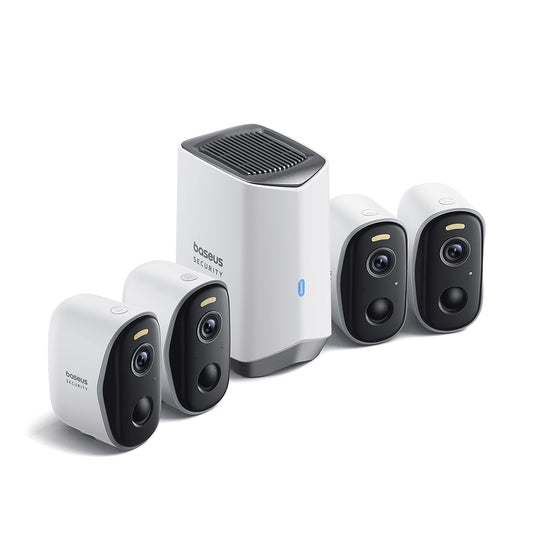 Baseus N1 Surveillance Camera, Wi-Fi, 2K, IP67, Outdoor, Set of 4 pieces S0TW022131