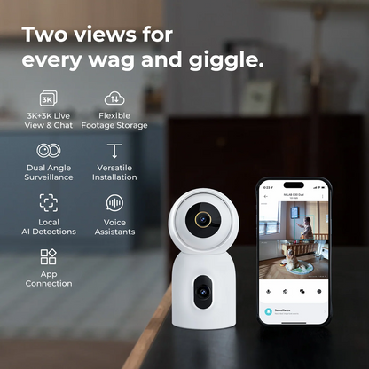 iMILAB C30 Dual Security Camera, Wi-Fi, 3K, Indoor CMSXJ111A