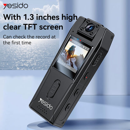 Yesido KM25 Sports Camera, 1080P, 1.3inch Display, Black