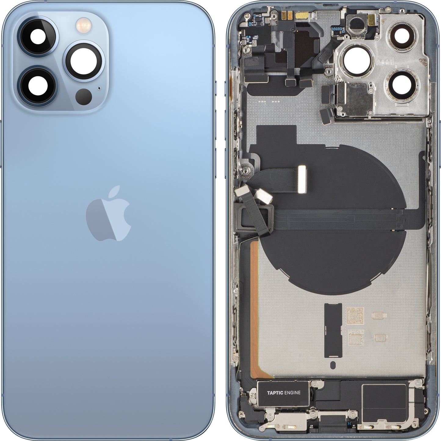 Apple iPhone 13 Pro Max Battery Cover, With Middle Frame, Full Parts, Sierra Blue, Swap
