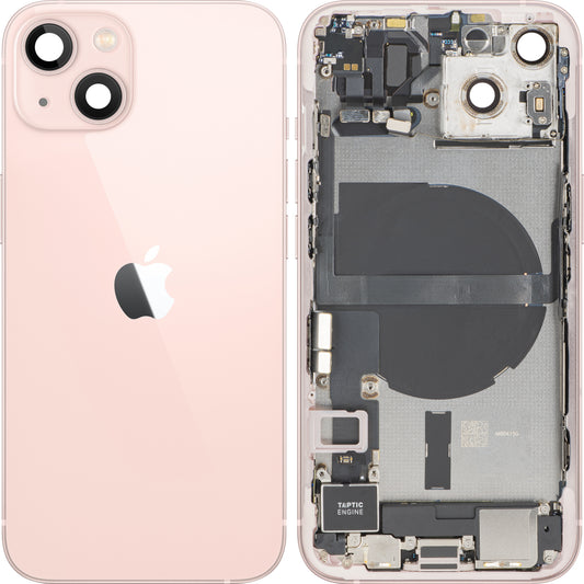 Apple iPhone 13 Battery Cover, With Middle Case, Full Parts, Pink, Premium Swap