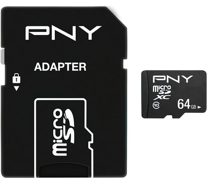 PNY Performance Plus microSDXC Memory Card, 64Gb, Class 10, With Adapter P-SDU64G10PPL-GE