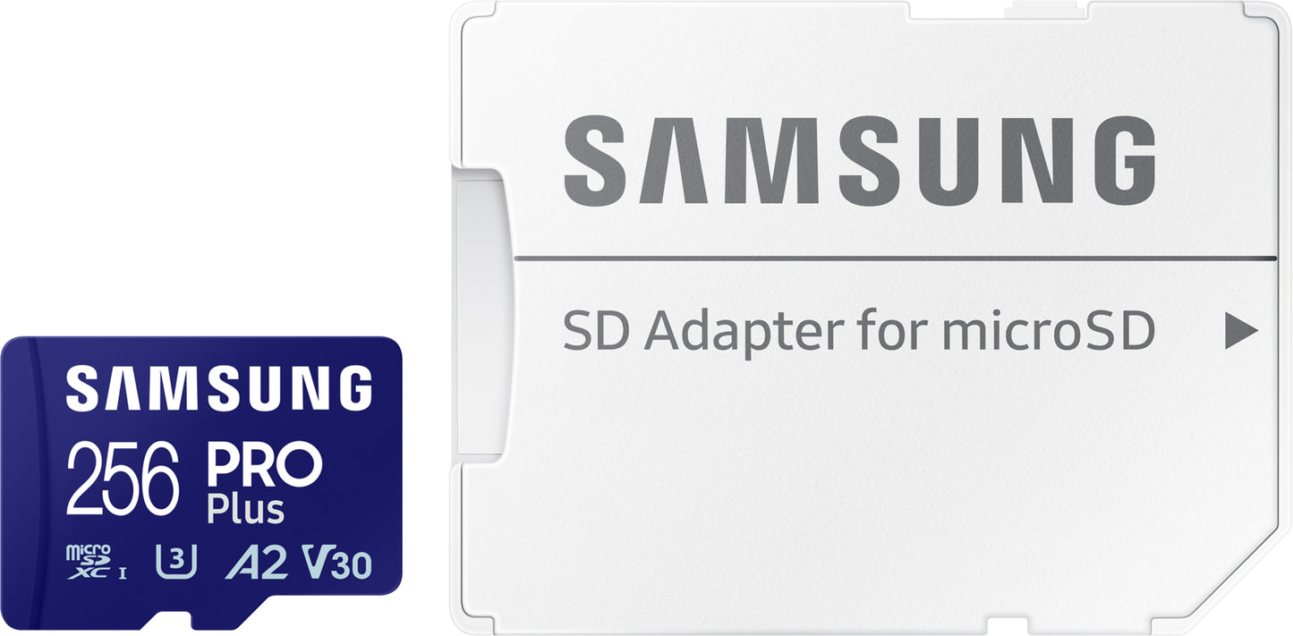 Samsung PRO Plus microSDXC Memory Card, 256Gb, Class 10 / UHS-1 U3, With Adapter MB-MD256SA/EU