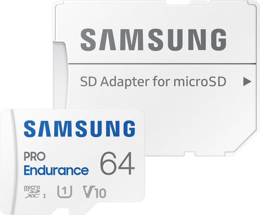 Samsung PRO Endurance microSDXC Memory Card, 64Gb, Class 10 / UHS-1 U1, With Adapter MB-MJ64KA/EU