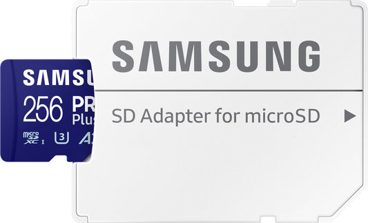 Samsung PRO Plus microSDXC Memory Card, 256Gb, Class 10 / UHS-1 U3, With Adapter MB-MD256SA/EU