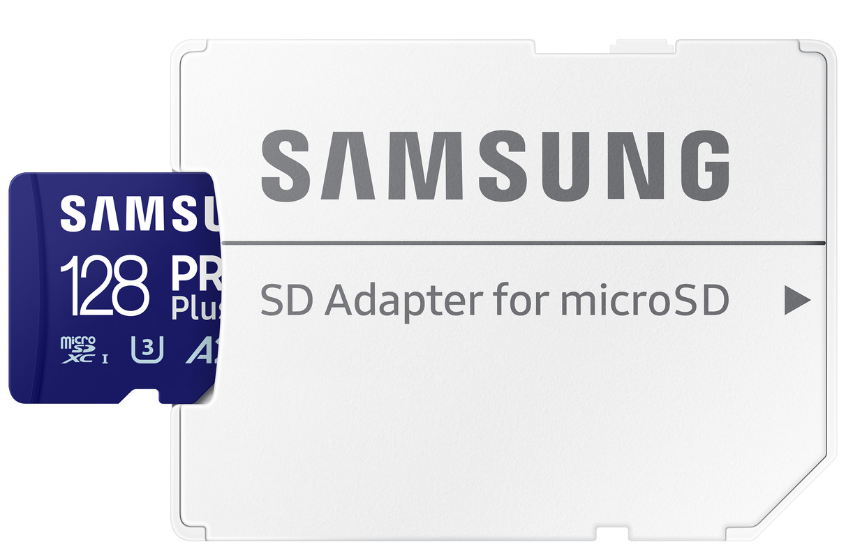 Samsung PRO Plus microSDXC Memory Card, 128Gb, Class 10 / UHS-1 U3, With Adapter MB-MD128SA/EU