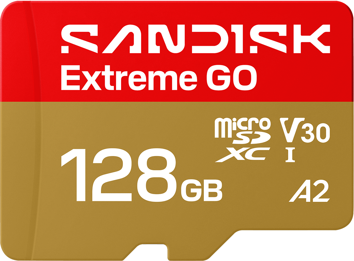 SanDisk Extreme GO Android A2 microSDXC Memory Card, 128GB, Class 10 / UHS-1 U1 SDSQXGN-128G-GN6MN