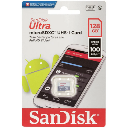 SanDisk Ultra microSDXC Memory Card, 128Gb, Class 10 SDSQUNR-128G-GN6MN