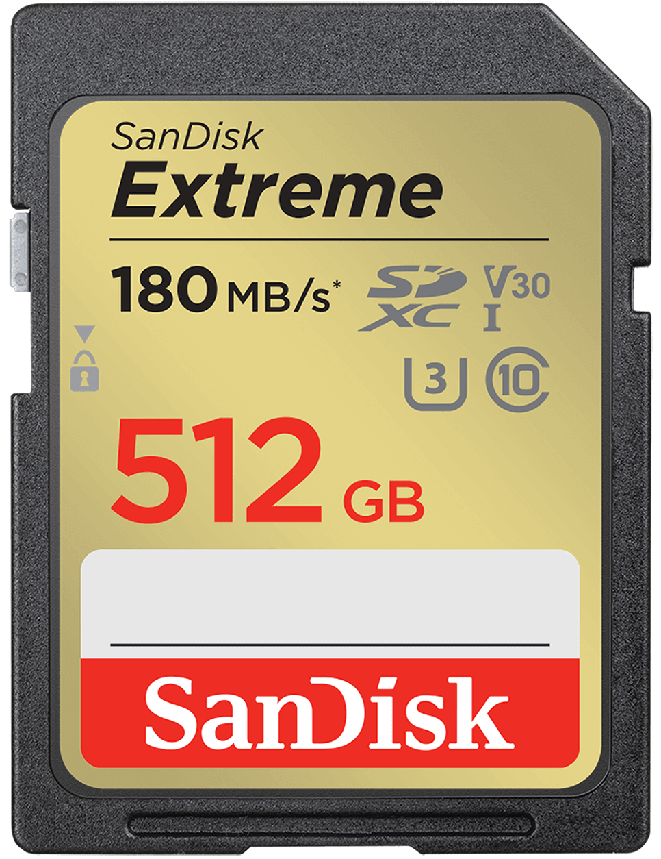 SanDisk Extreme SDXC Memory Card, 512GB, Class 10 / UHS-1 U3 SDSDXVV-512G-GNCIN