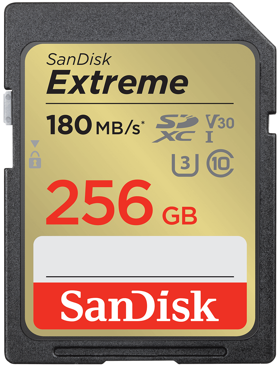 SDXC SanDisk Extreme Memory Card, 256GB, Class 10 / UHS-1 U3 SDSDXVV-256G-GNCIN