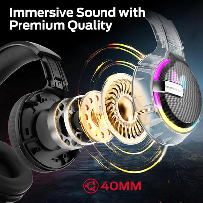 Gaming Headphones 3.5mm Monster Mission 320, RGB, 1.9m, Black