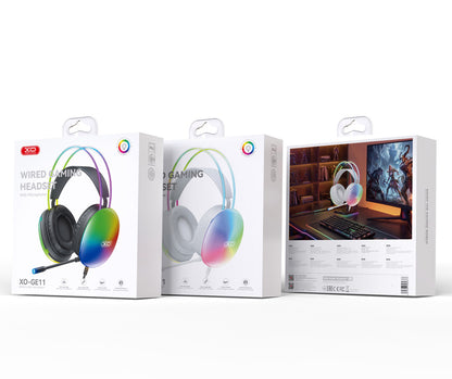 Gaming Headphones 3.5mm XO Design GE11, RGB, Black
