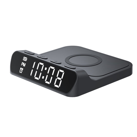 HAVIT W3031 Digital Clock with QI Wireless Charging, Black