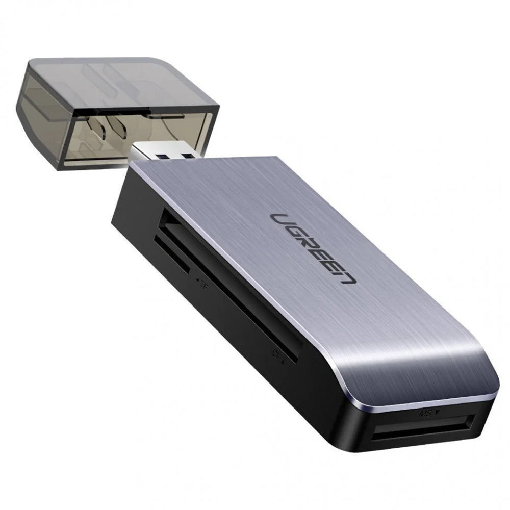 USB 3.0 UGREEN CM180 Card Reader, SD - microSD - CF - MS, Gray