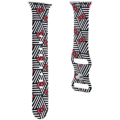 Hello Kitty Silicone Bows & Stripes Strap for Apple Watch 42mm / 41mm / 40mm / 38mm Series, Black