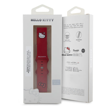 Hello Kitty Silicone Kitty Head Strap for Samsung Galaxy Watch / Huawei Watch 46mm / 45mm / 41mm Series, Red