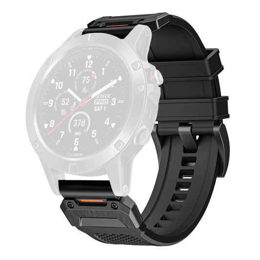 Techsuit W068 Strap for Garmin Watch Fenix Series, 26mm, Black