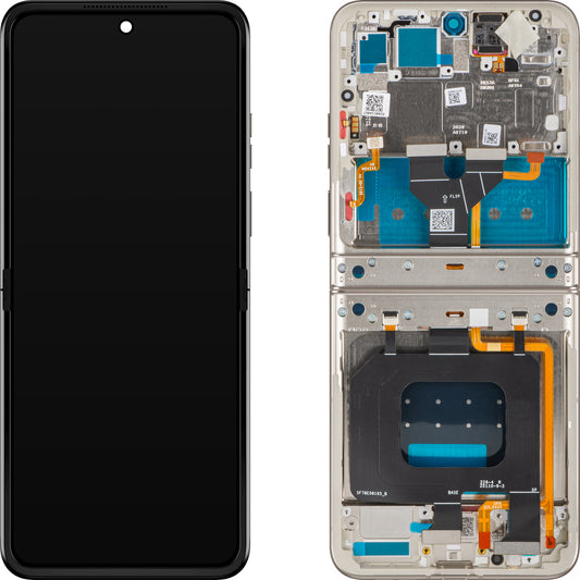Motorola Razr 2025 / Razr 60 Touchscreen Display with Frame, Sub Inner, Gray (Pantone Lightest Sky), Service Pack 5D68C29967