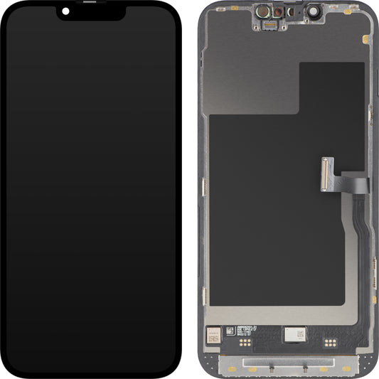 MP Touchscreen Display compatible with Apple iPhone 13 Pro, with Frame, Premium Soft OLED FHD 120Hz Version, Black