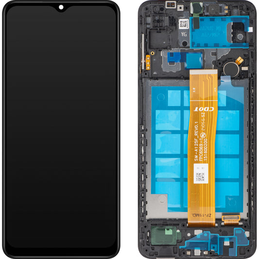 MP Touchscreen Display compatible with Samsung Galaxy A12 Nacho A127 / A12 A125, with Frame, Black 