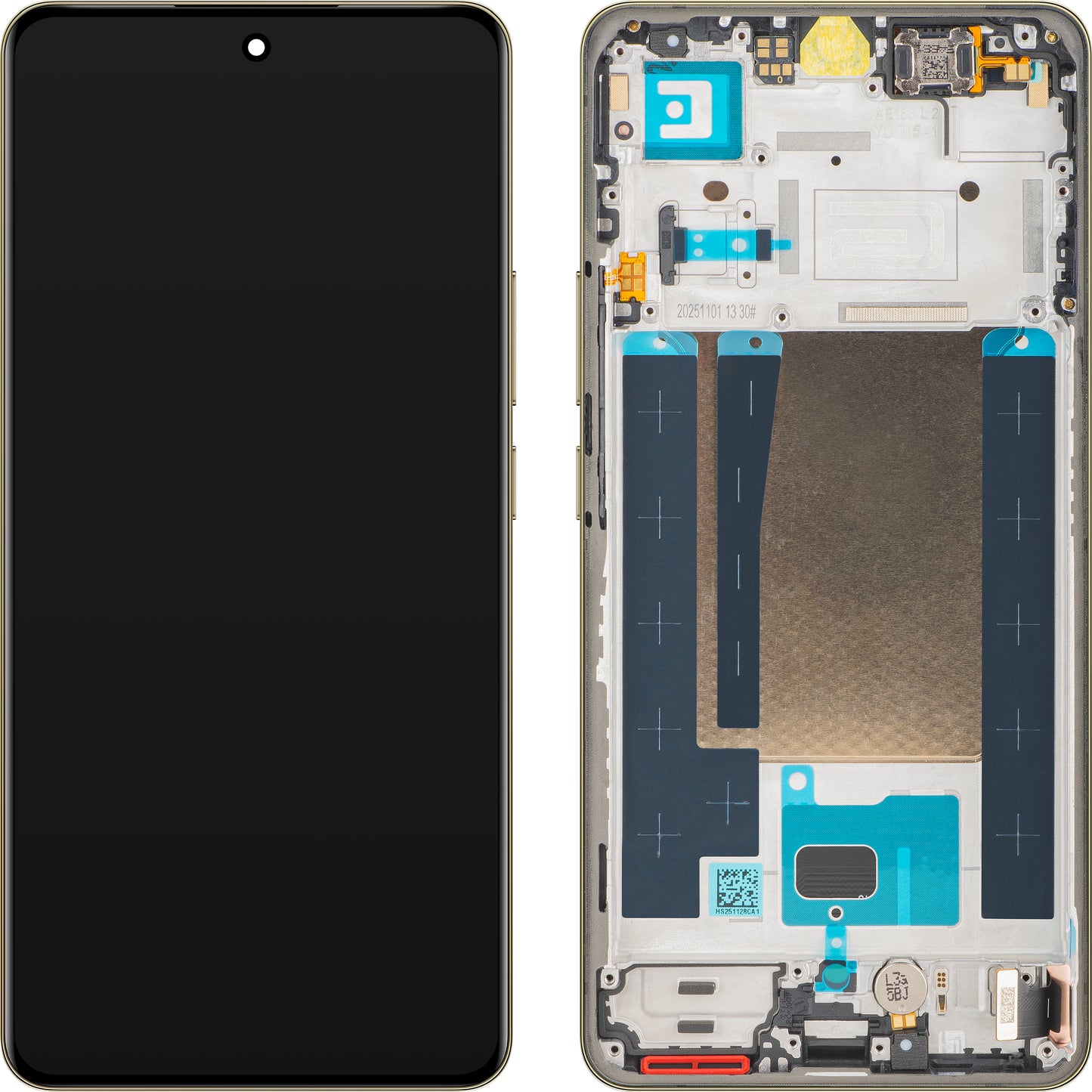 Realme 16 Pro+ Display with Touchscreen, with Frame, Gold, Service Pack 621029000806