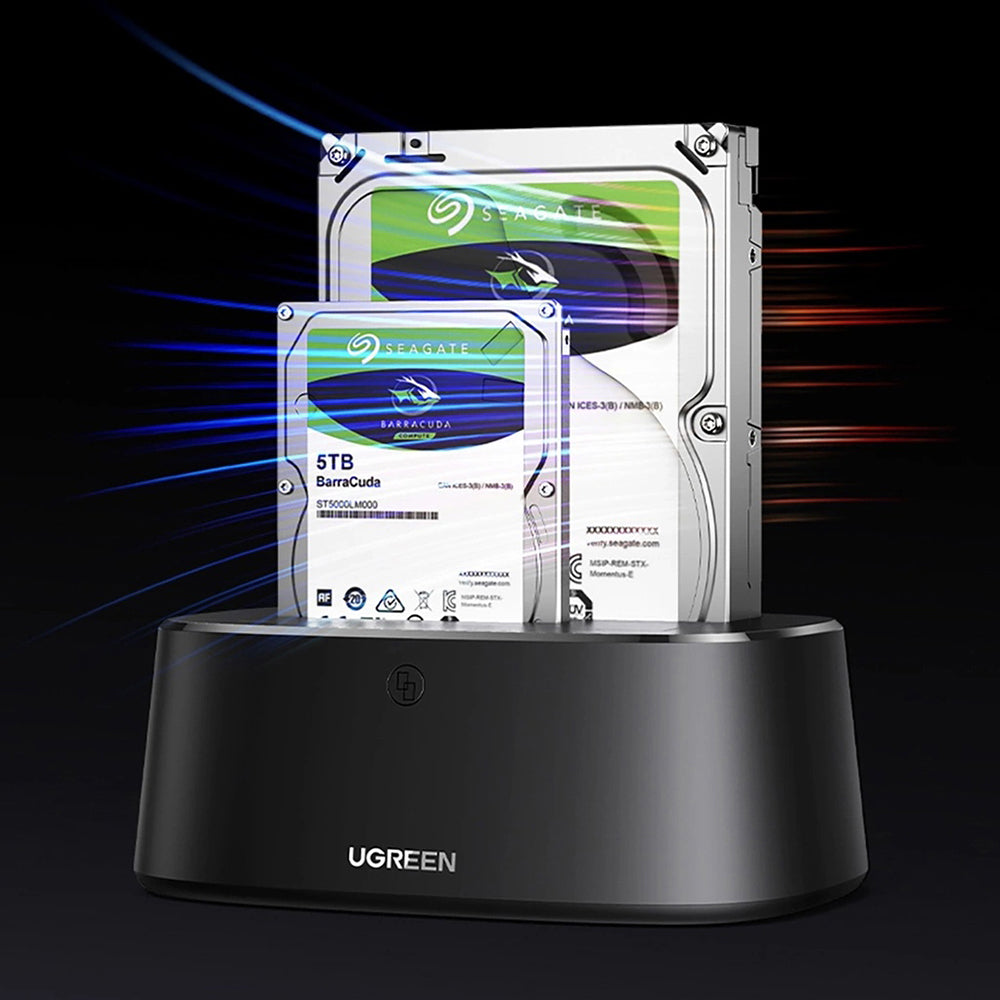 UGREEN CM198 Docking Station (50857) for HDD / SSD SATA 2.5inch / 3.5inch, Black