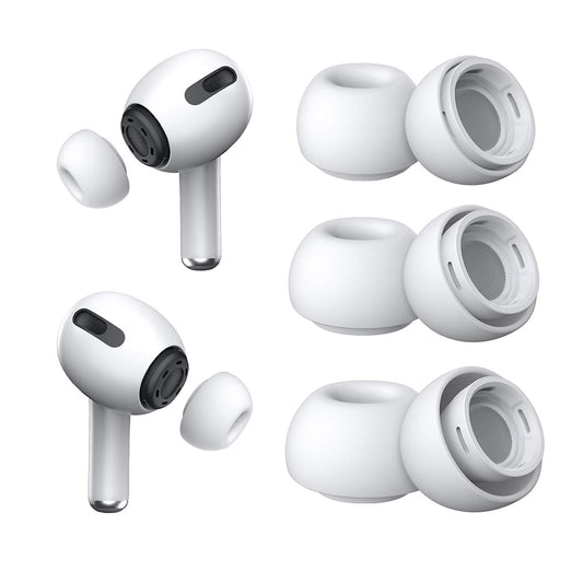 Techsuit ET1 Ear Tips for Apple AirPods Pro Series, Set of 3 Pieces, White