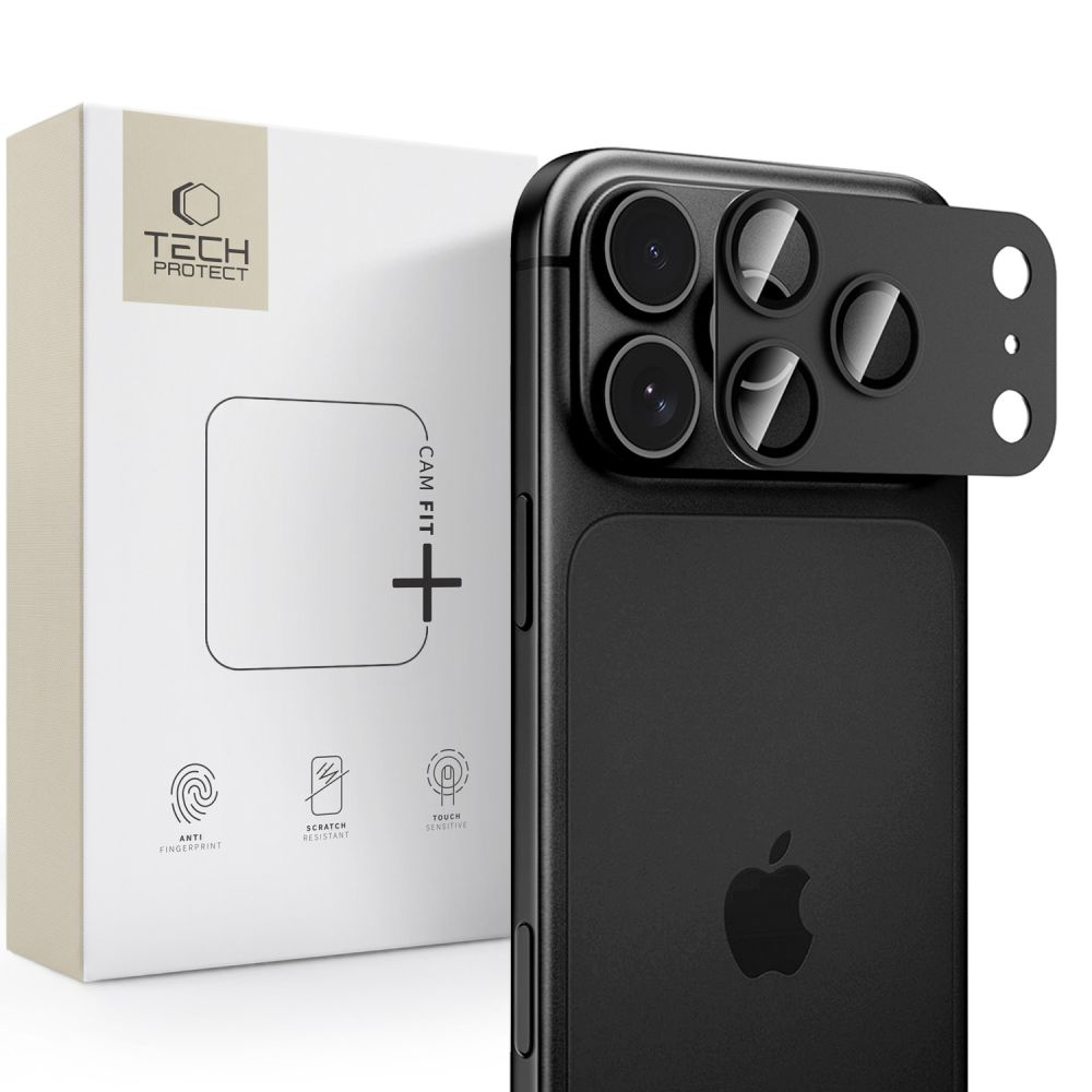 Tech-Protect CamFull Fit+ Rear Camera Protective Film for Apple iPhone 18 Pro Max, Tempered Glass, Black