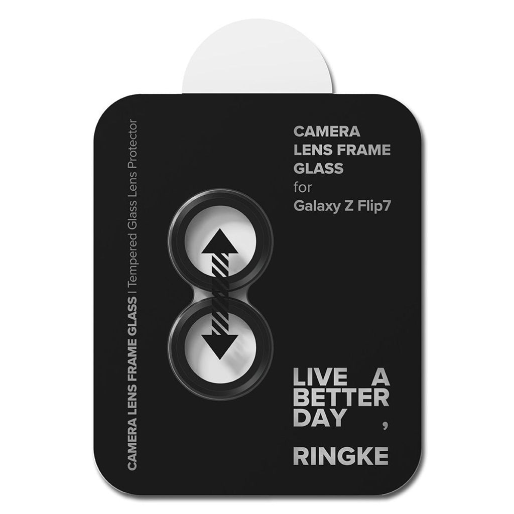 Ringke Rear Camera Protection Film for Samsung Galaxy Z Flip7 F766, Tempered Glass, Set of 2 Pieces, Black