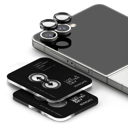 Ringke Rear Camera Protection Film for Samsung Galaxy Z Flip7 F766, Tempered Glass, Set of 2 Pieces, Black