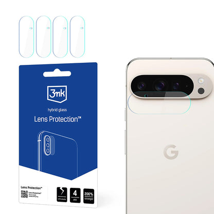 3MK Protection Rear Camera Protective Film for Google Pixel 9 Pro XL, Flexible Glass, Set of 4 Pieces, Transparent