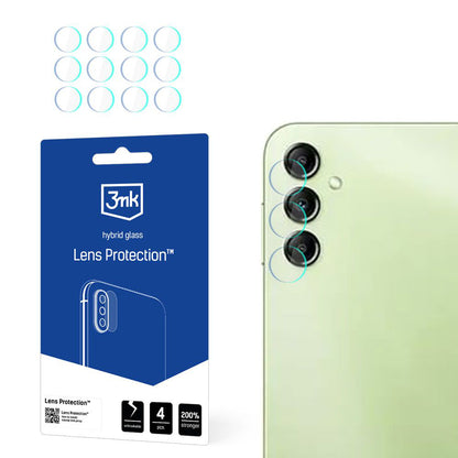 3MK Protection Rear Camera Protective Film for Samsung Galaxy A14 A145 / A14 5G A146, Flexible Glass, Set of 4 Pieces, Transparent