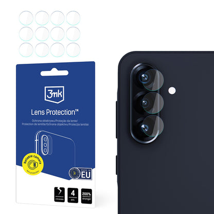3MK Protection Rear Camera Protective Film for Samsung Galaxy A26 A266, Flexible Glass, Set of 4 Pieces, Transparent