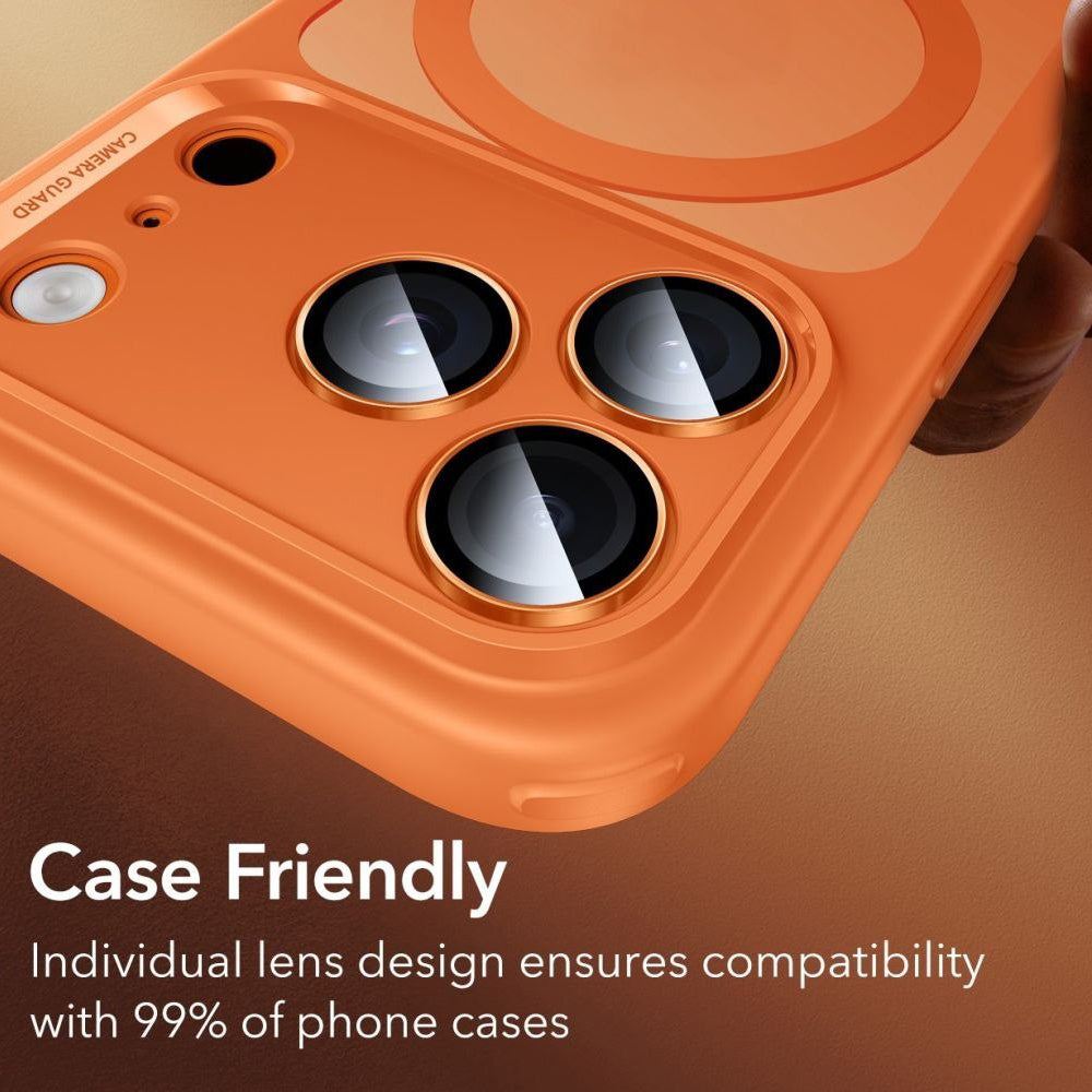 Back Camera Protection Film ESR Armorite for Apple iPhone 14 Pro, Tempered Glass, Orange