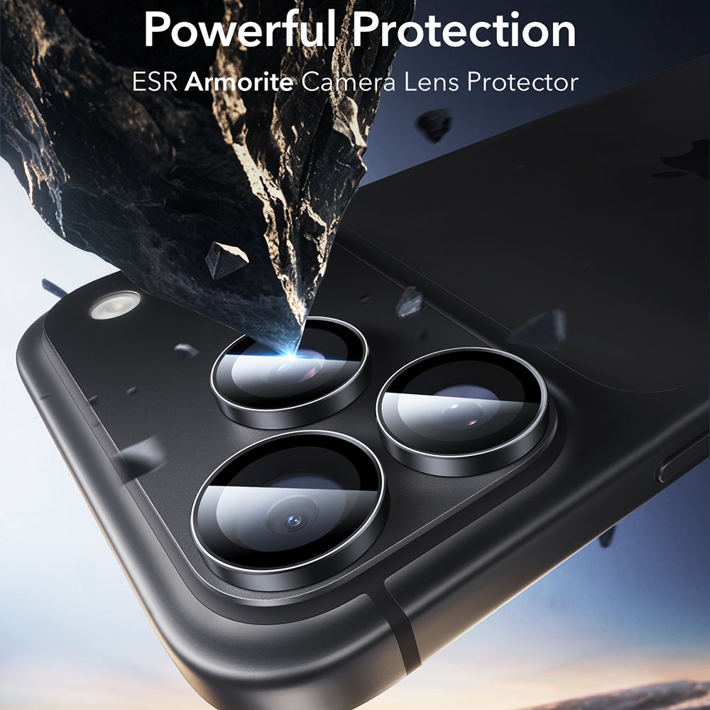 ESR Armorite Rear Camera Protective Film for Apple iPhone 18 Pro / 18 Pro Max, Tempered Glass, Set of 2, Black