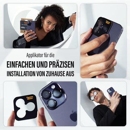 PanzerGlass Hoops Rear Camera Protector for Apple iPhone 16 Pro Max / 16 Pro, Tempered Glass, Black