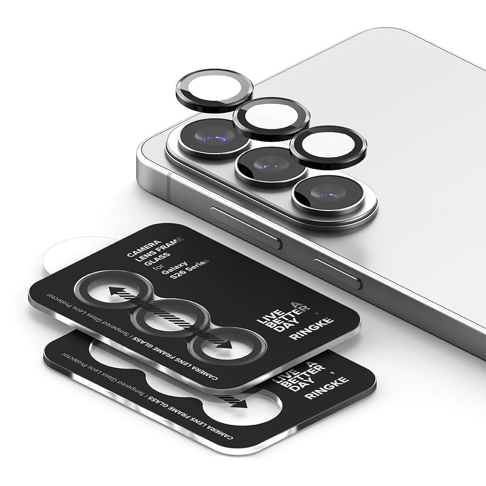 Ringke Rear Camera Protection Film for Samsung Galaxy S26 Plus S947 / S26, Tempered Glass, Set of 2 pieces, Black