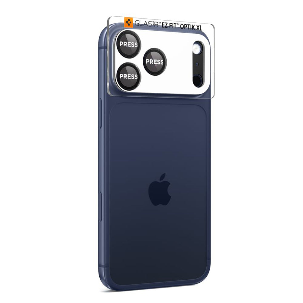 Spigen GlastR EZ FIT Optik Pro XL Rear Camera Protector for Apple iPhone 17 Pro Max, Tempered Glass, Black AGL10649