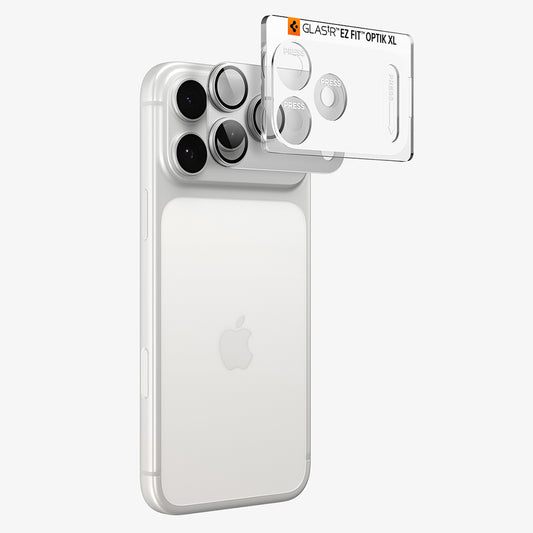 Spigen GlastR EZ FIT Optik Pro XL Rear Camera Protective Film for Apple iPhone 18 Pro Max, Tempered Glass, Silver AGL12042