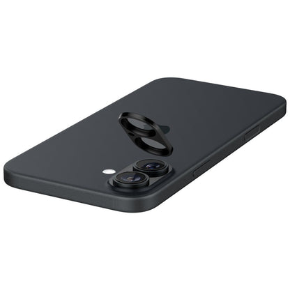 Folie de protectie Camera Spate Spigen GlastR Optik pentru Apple iPhone 16 Plus / 16, Sticla Securizata, Set 2 bucati, Neagra AGL07922