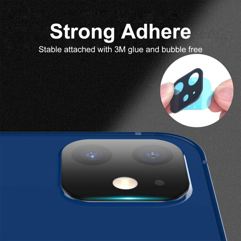 Techsuit Rear Camera Protective Film for Apple iPhone 12 Pro Max, Tempered Glass, Black