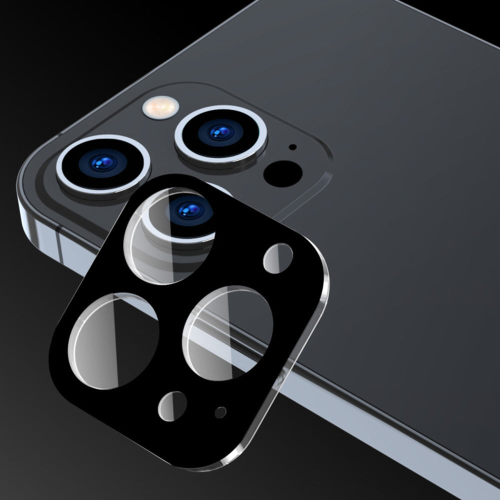 Techsuit Rear Camera Protective Film for Apple iPhone 16 Pro Max / 16 Pro, Tempered Glass, Black