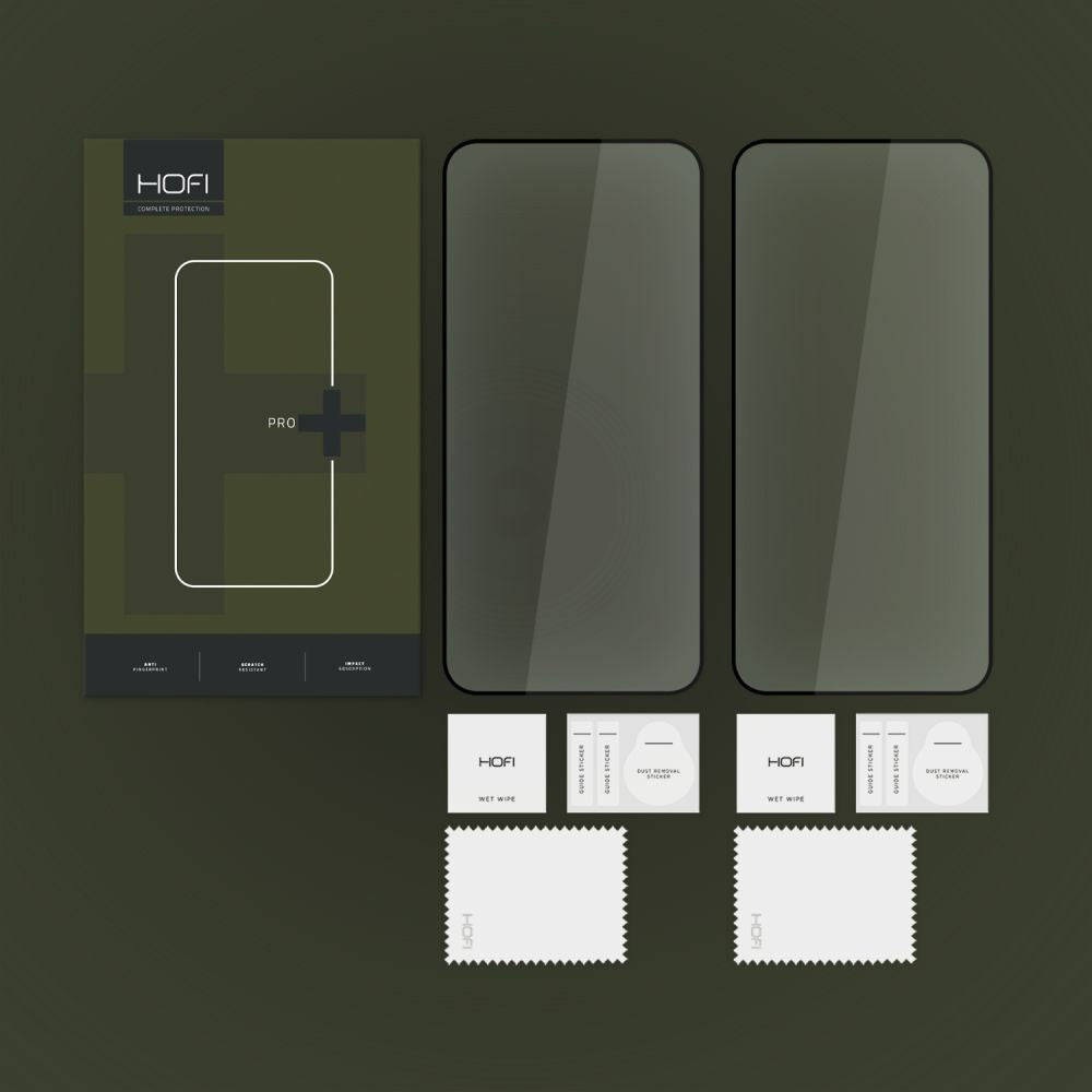 Screen Protector HOFI Glass PRO+ for Samsung Galaxy A55 5G A556 / A35 5G A356, Glass Shield, Full Glue, Set 2 pieces, 2.5D, Black 