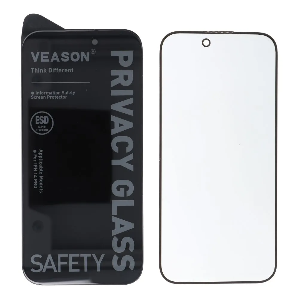 Veason Privacy Screen Protector for Apple iPhone 18 Pro Max / 17 Pro Max, Tempered Glass, Full Glue, 6D